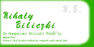 mihaly biliczki business card